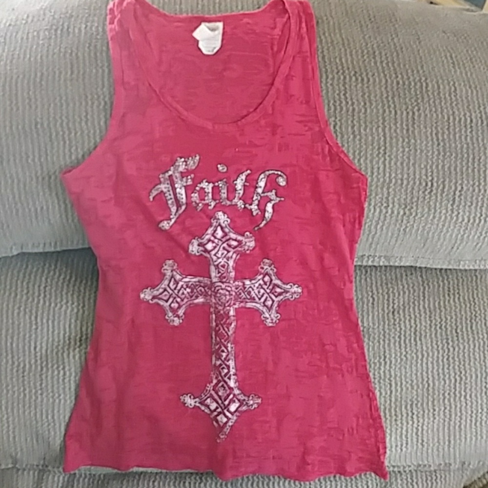 Super cute Red tank top fits like small junior